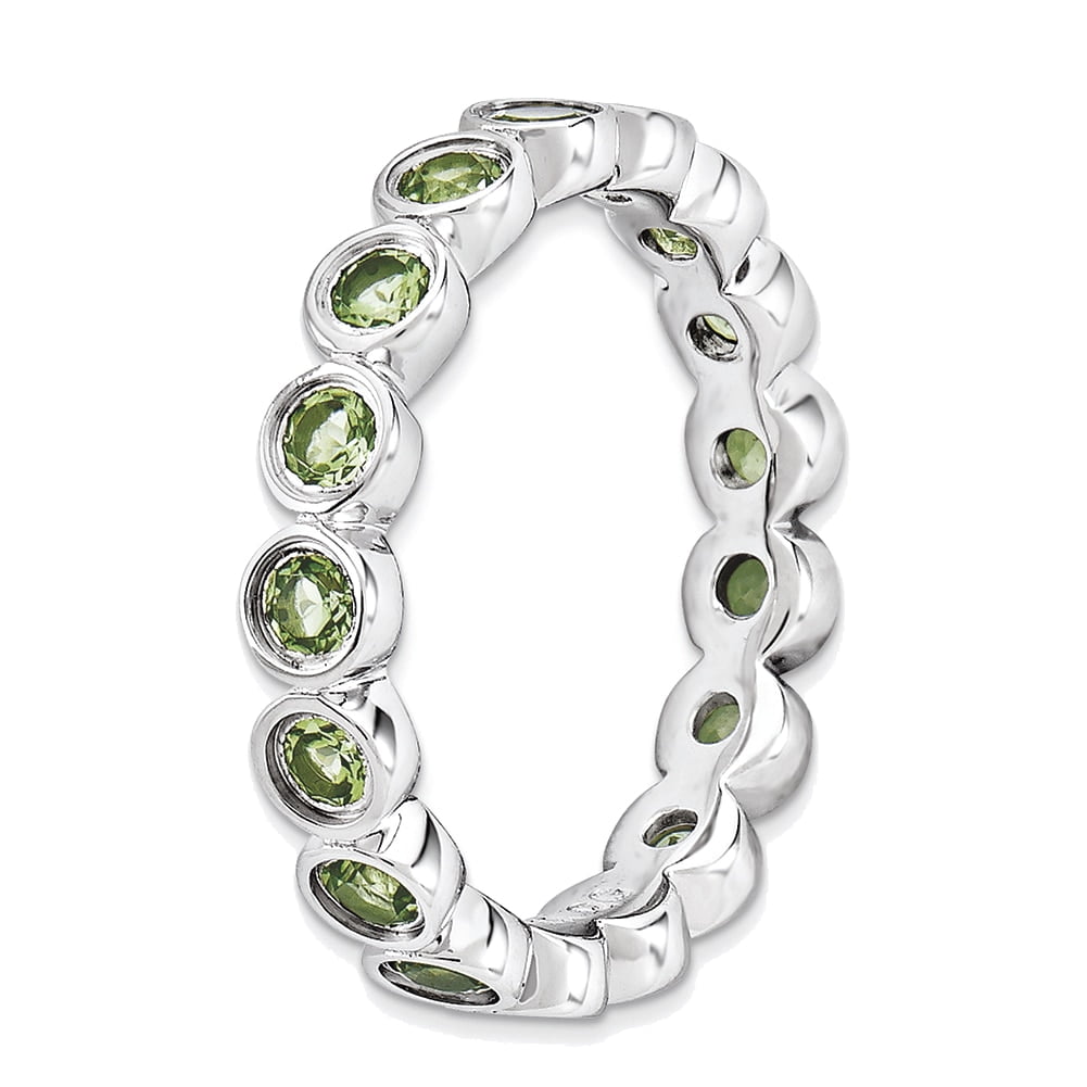 Lex & Lu Sterling Silver Stackable Expressions Peridot Ring LAL10339 