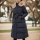 thumbnail image 2 of Gibobby Chamarra larga para mujer, Chamarra con capucha, talla grande(Negro,M), 2 of 4