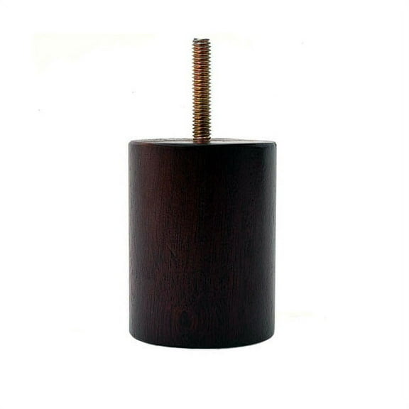 Leg Daddy 3" Mahogany Finish Cylindrical Sofa Leg, Set of 2 (M10)