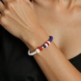 thumbnail image 4 of Pack of 6 Patriotic Beaded Bracelets American Flag Star Charm Jewelry Set, 4 of 15