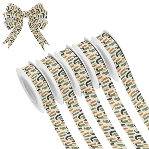5 Rolls Christmas Ribbon 1.5 inch Wide Decorative Ribbon for Gift Wrapping and Holiday Decorations Arch Motif