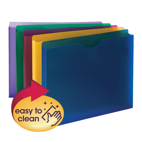 Smead Poly File Jackets 1"Exp Asst Colors 10/PK Letter (89610)