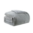 thumbnail image 2 of Home Soft Things Plain Faux Fur & Sherpa Backing Blanket-Silver Grey-86''x92'', 2 of 8