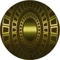 thumbnail image 1 of Ahgly Company Machine Washable Indoor Round Transitional Dark Yellow Green Area Rugs, 4' Round, 1 of 7