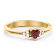 thumbnail image 1 of Birthstone Heart Ring with Shoulder Accents - Garnet (January), 1 of 4