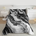 thumbnail image 2 of Homewish Modern Fashion Marble Bedding Comforter Set, Black Grey Marbling Abstract Twin Comforter Sets, Teens Adult Men Female Reversible Bedding Set, Luxury Bedroom Decor, 2 Pieces, 2 of 8