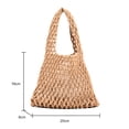 thumbnail image 5 of Bolso De Asas Bolso Bolsos de hilo de algodón Bolso de vacaciones en la playa con red hueca tejida de paja (café), 5 of 5