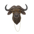 thumbnail image 3 of Escultura de pared con cabeza de animal, colgante individual, cabeza 3D, soporte de pared, fondo para TV pequeño Marrón, 3 of 9