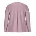 thumbnail image 5 of IROINNID Discount Ladies Long Sleeve T Shirts Solid Color Button T-shirt Blouse Round Neck Lounge Tops,Pink, 5 of 8