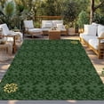 thumbnail image 2 of Dark Green Gold Floral Outdoor Rug for Patio/Deck/Porch, Non-Slip Large Area Rug 5 x 8 Ft, Modern Abstract Art Spring Flowers Indoor Outdoor Rugs Washable Area Rugs, Camping Rug Carpet Runner, 2 of 8