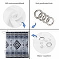 thumbnail image 5 of Blue Aztec Waterproof Fabric Shower Curtain,Boho Southwest Farmhouse Ethnic Motifs Waterproof Fabric Shower Curtain for Bathroom Curtains Bathtubs Hotel Shower Curtains with 12 Hooks Stall 48x72in, 5 of 8