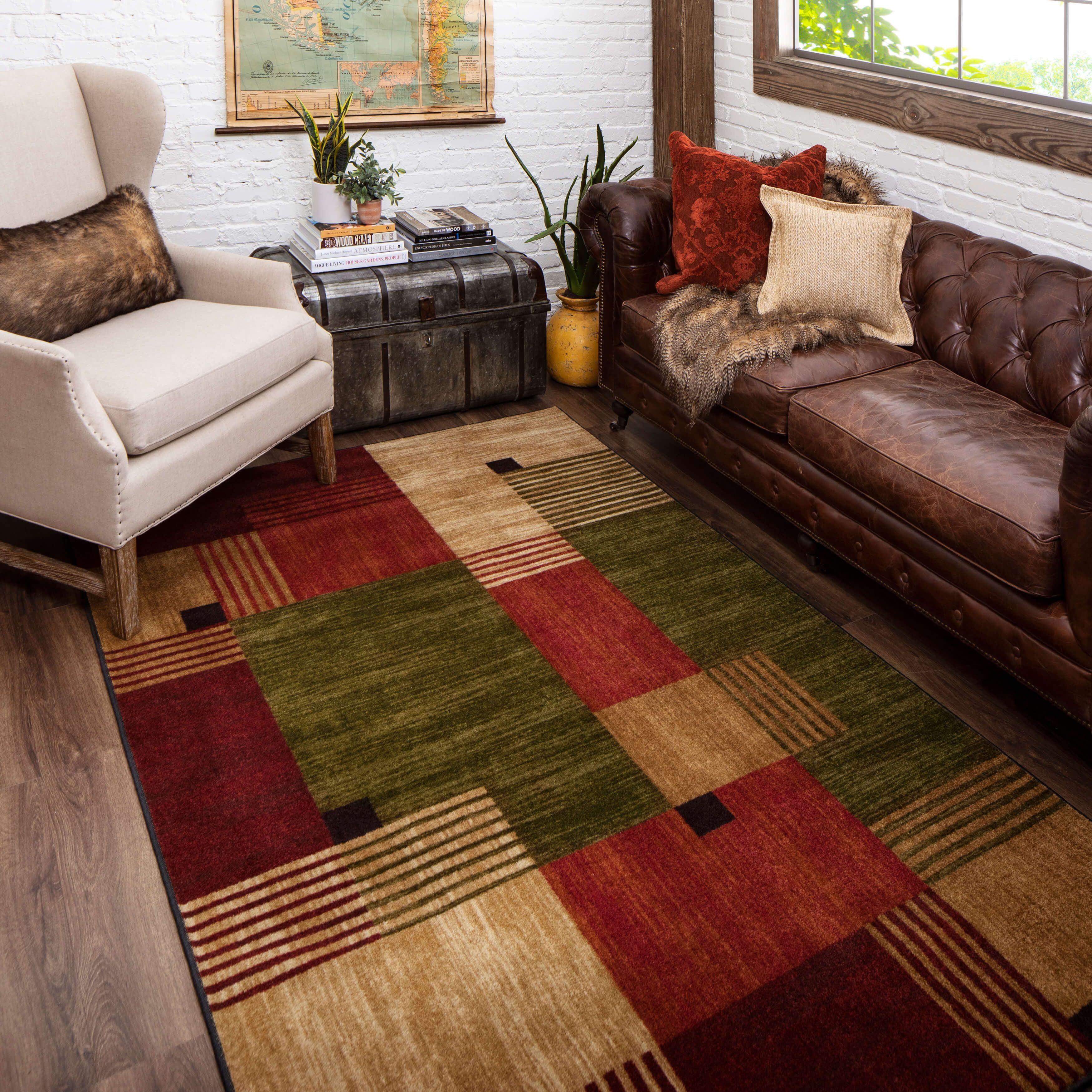 Mohawk Home Alliance Low Pile Non-Slip Stain/Fade Resistant Indoor Area Rug,Multi,5' x 8'