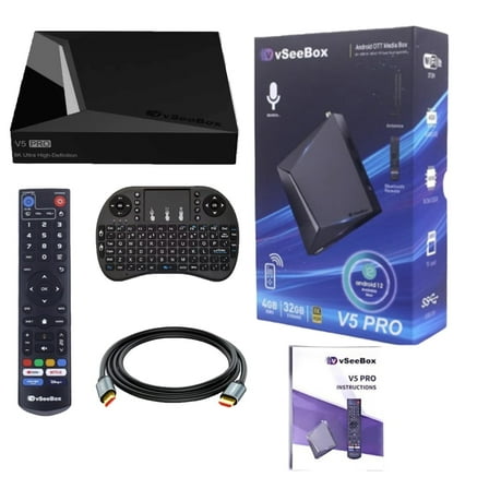 vSeeBox V5 Pro Streaming Device - 4GB RAM & 32GB Storage