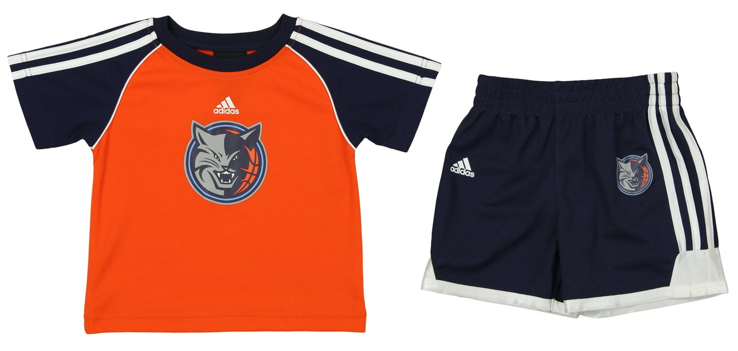 reporte Tectónico ambición Adidas NBA Toddlers Charlotte Bobcats Short Sleeve Tee and Shorts Set,  Orange - Walmart.com