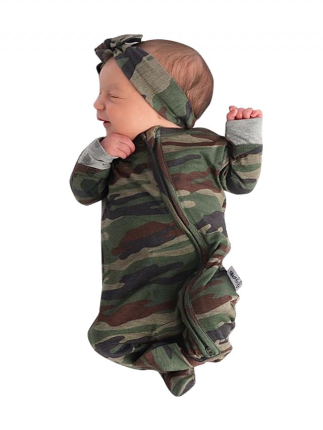 Infant Baby Boys Girls Christmas XMAS Santa Camouflage Romper Jumpsuit Outfit CE 