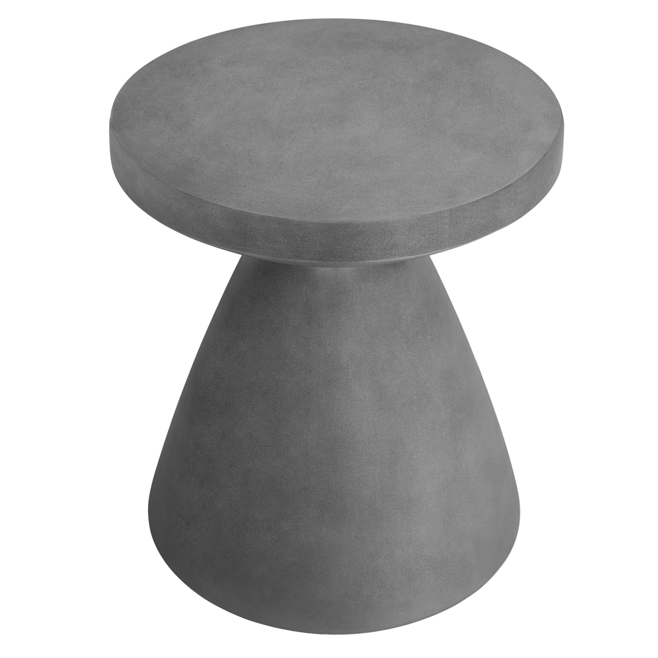 Christopher Knight Home Elegant 18" Outdoor Lightweight Concrete Hourglass Side Table, Charcoal Finish