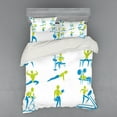 thumbnail image 2 of Ambesonne Fitness Bedding Set 3 Pcs, Gym Activity Equipment, Twin, Apple Green Sky Blue, 2 of 3