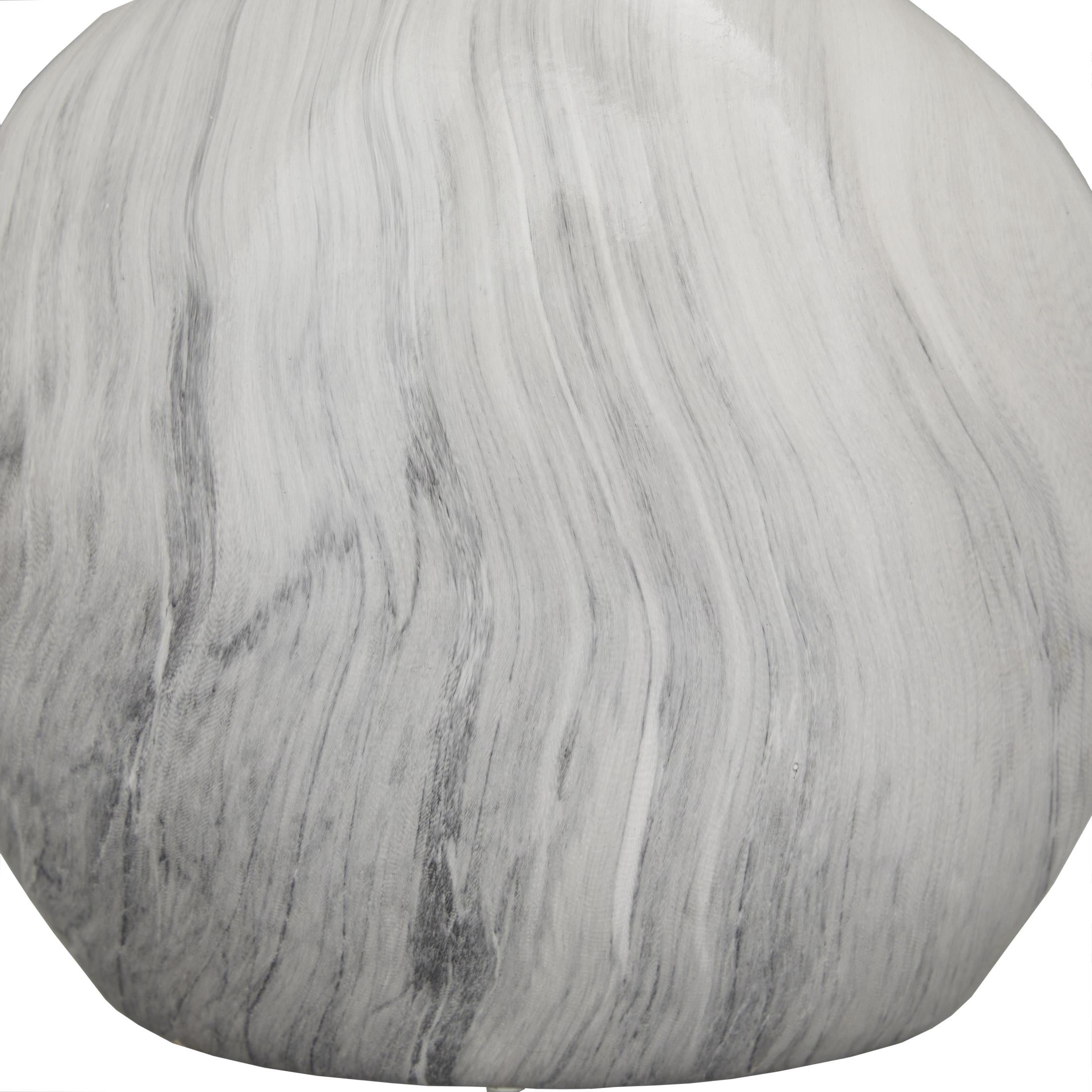 DecMode 9"W, 10"H Faux Marble Gray Ceramic Vase, Set of 3