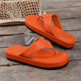 thumbnail image 4 of TAGOLD Women's Slippers,Women's Fashionable Casual Summer Solid Color Round Toe Outerwear Style Thick-Soled Slippers Flat Slippers, 4 of 5