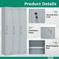 thumbnail image 6 of STANI Metal Lockers for Employees，71" Employees Storage Cabinet with Lock, Steel Storage Locker for Gym, School, Home, Office Staff, 6 of 6