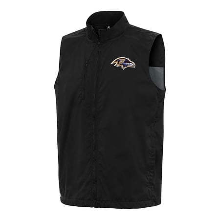 Men s Antigua Black Baltimore Ravens Brisk Full-Zip Vest