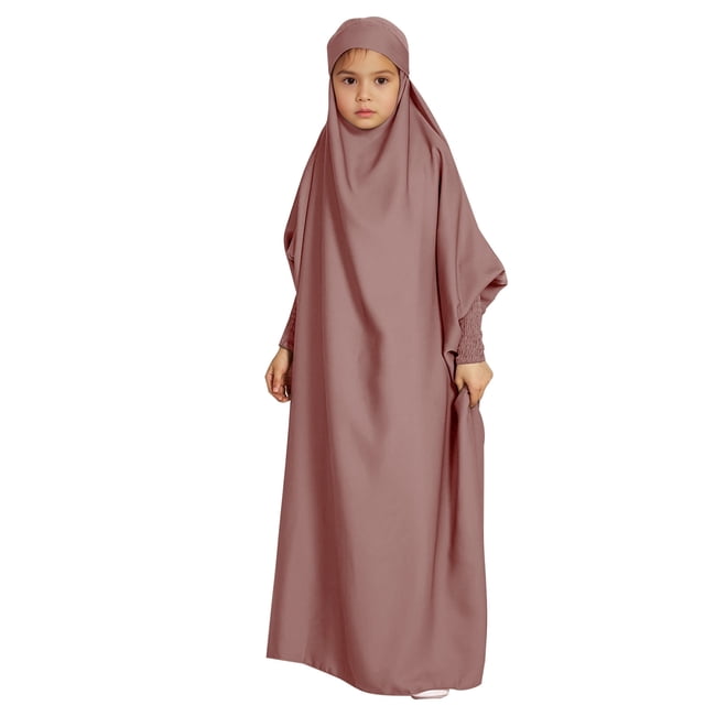 Kcodviy Robes de Noël Solides pour Filles Musulmanes Robe Colorée Robe Nationale Taille 5 Jupe Vêtements pour Enfants Arabes
