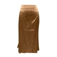thumbnail image 4 of RUTAYY Women Satin Slim Skirt Solid Color Mid-Length Fishtail Skirt Flowy Swing Pleated Beach Skirts, 4 of 4