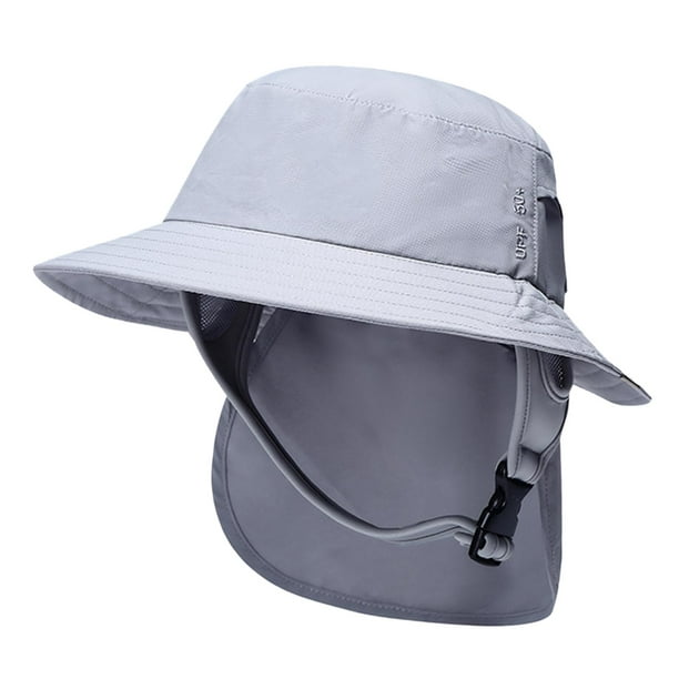 Lightweight Surf Bucket Hat with Chin Straps Wide Brim Neck Flap