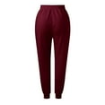 thumbnail image 6 of Tthxqing Womens Fall Trendy Baggy Joggers Workout Sweatpants Comfy Lightweight Loungewear High Waisted Athletic Yoga Sweat Pants with Pockets Wine XXL, 6 of 6