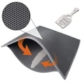 thumbnail image 1 of Double-Layer Large Cat Litter Mat, Kitty Box Litter Trapper Pads, 30" X 24", Honeycomb Waterproof Urine Proof Mat, Floor Carpet Protection, 1 of 8