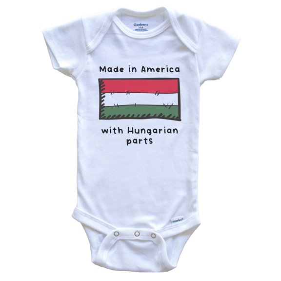 Made In America With Hungarian Parts Hungary Flag Baby Bodysuit