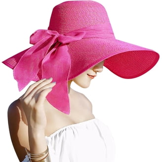 Wide Brim Straw Hat Big Floppy Foldable Roll Up Beach Sun Hat UPF 50+ Womens Wide Brim Straw Hat Big Floppy Foldable Roll up Cap  main image 3