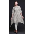 thumbnail image 3 of Bimba White Leaves & Pink Rose Floral Indian Tunic Tops For Girls Printed Casual Top For Women Ethnic Kurti XX-Large, 3 of 6