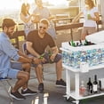 thumbnail image 7 of CGTER Rolling Ice Chest, Portable Patio Party Bar Drink Cooler Cart, with Shelf, Beverage Pool with Bottle Opener, 7 of 7
