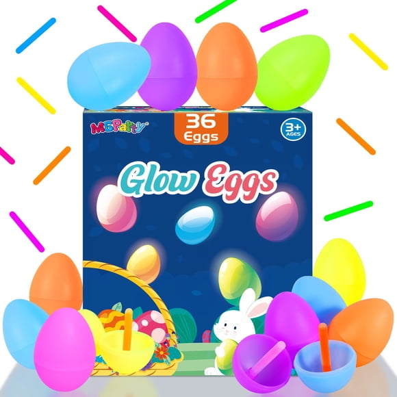 Set de búsqueda de huevos de Pascua MgParty que brilla en la oscuridad con 36 huevos