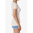 thumbnail image 4 of Women's & Juniors Basic Round Crew Neck Short Sleeve Stretch Cotton Spandex T-Shirts, 4 of 4
