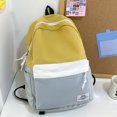 thumbnail image 4 of mochila escolar Bolso de campus para niñas, Bolso informal de lona, ​​color Clash para adolescentes estudiantes (amarillo), 4 of 8
