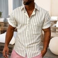 thumbnail image 2 of IWRICH Men's Short Sleeve Casual Button down Shirts Summer Untucked Dress Shirts with Pocket White XL, 2 of 4