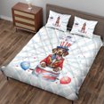 thumbnail image 3 of Happy 4th of July Patriotic German Shorthaired Pointer Marching Band Uniform Balloons Fireworks Quilt Bedding Set GSP Lover Dog Gift 1 Blanket Bed Cover 2 Pillowcases - 13009, 3 of 5