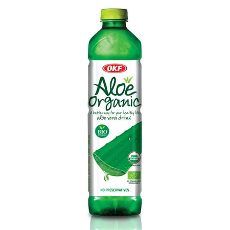OKF ORGANIC ALOE DRINK - W/PULP - 1.5L/ 12 (The Best Organic Aloe Vera Juice)