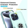 thumbnail image 3 of Compatible for Apple iPhone 15 Pro Case with Tempered Glass Screen Protector,Heavy-Duty Tough Rugged Phone Case Cover with Ring Holder Kickstand for iPhone 15 Pro (6.1", 2023) [Mint Green], 3 of 13