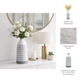 thumbnail image 6 of Bottle Aztec Vase for Living Room Decor - Ceramic Stoneware Flower Vase with Boho Pattern for Home, Bedroom, Table, or Office Decor - Accent Display for Kitchen Counter and Mantel - 18", Gray, 6 of 10