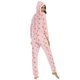thumbnail image 4 of Gibobby Pijamas mujer calientitas Mono con cremallera y capucha con estampado de felpa para mujer(Rosa,XL), 4 of 5