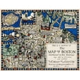 thumbnail image 2 of Clark, Blake Everett 24x20 Black Ornate Wood Framed with Double Matting Museum Art Print Titled - Section of the Map of Boston, 2 of 4