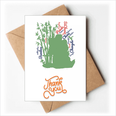 China Chengdu Panda Wordcloud Thank You Cards Envelopes Blank Note