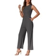 thumbnail image 4 of INSPIRAR CHIC Mono de Mujer Vestido Casual Sin Mangas Cuello Redondo Pantalones Anchos XL Gris, 4 of 5