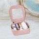 thumbnail image 1 of Pequeña bolsa de maquillaje para mujeres bolsas cosméticas portátiles con cremallera dorada Clear Teen Girl Regalo de moda Bag Multipropiors Travel Bag rosa gris, 1 of 10