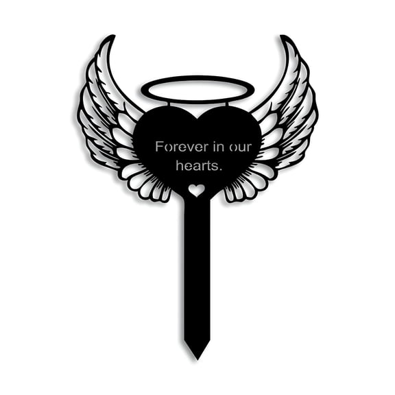 LAMIRO Memorial Grave Markers Forever in Our Hearts Memorial Stake Sympathy Grave Plaque Garden Decoration for Cemetery Yard