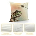 thumbnail image 4 of Leisuo Frog and Dragonfly Throw Pillow Cover Watercolor Amphibian Predator Insect Fly Bug Wings Pillow Case Decorative Square Cushion for Home Couch Bed, 4 of 5