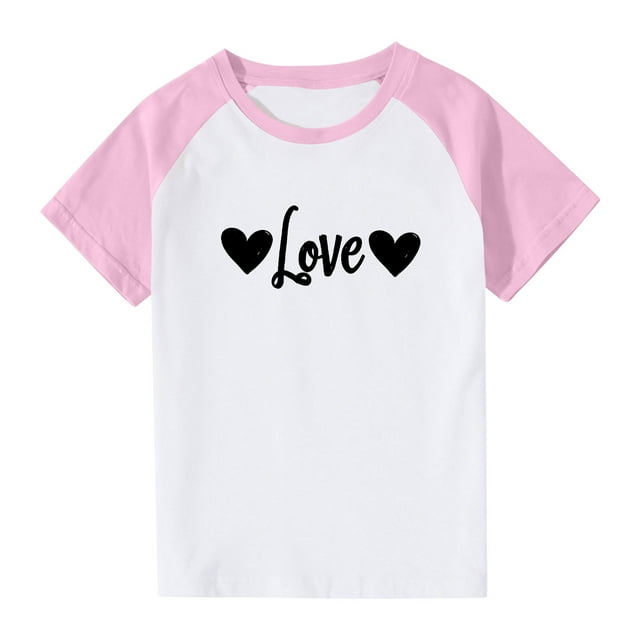 Mode Mignonne pour Garçons Tout-Petits, Col Rond Imprimé, Manches Courtes